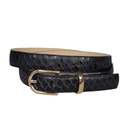 Cinturon en cuero para mujer marca ZUHA color negro 