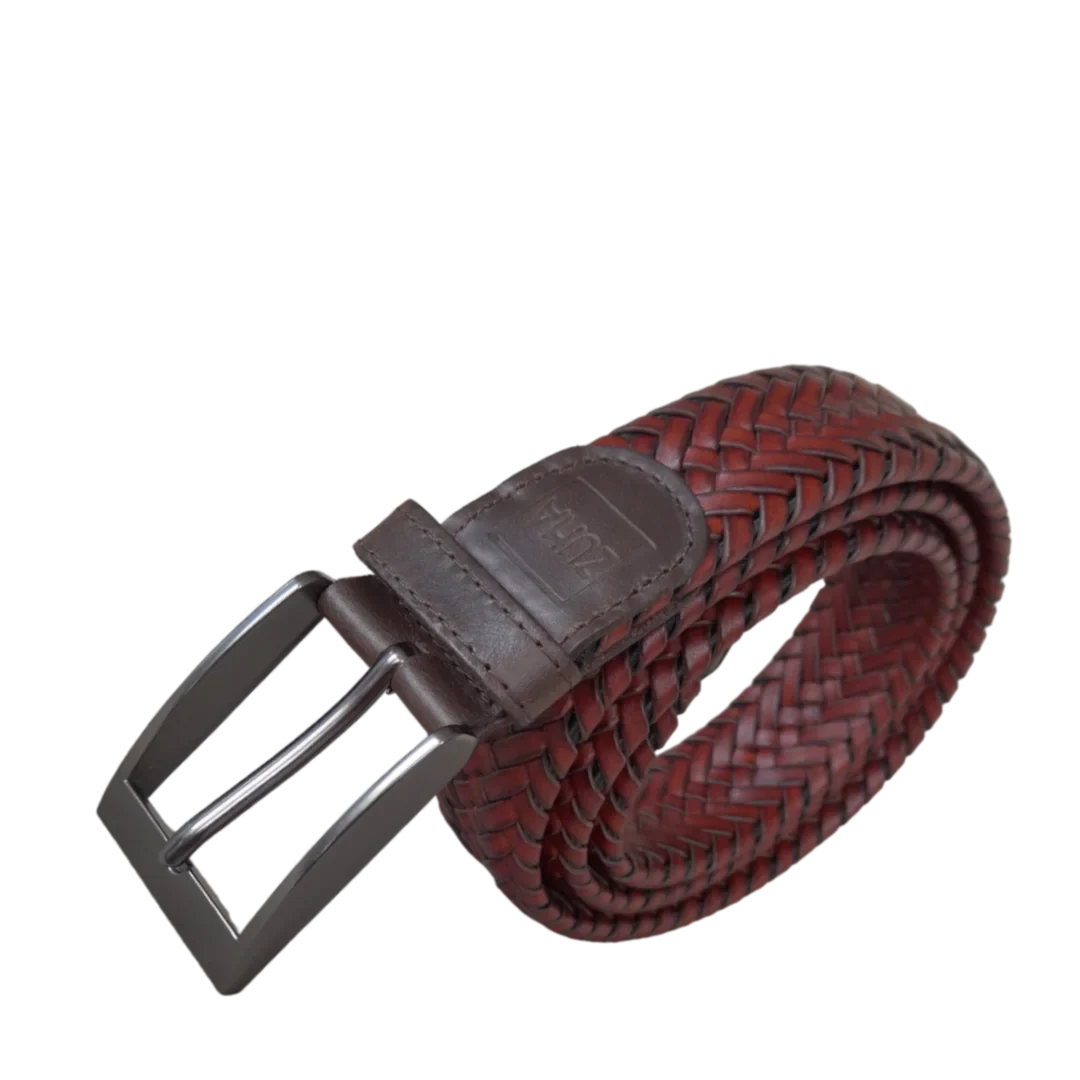 Cinturón trenzado en cuero para hombre marca ZUHA