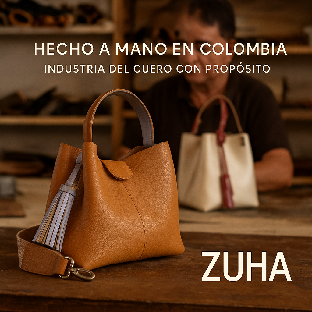 Imagen taller con bolsos en cuero para mujer marca ZUHA